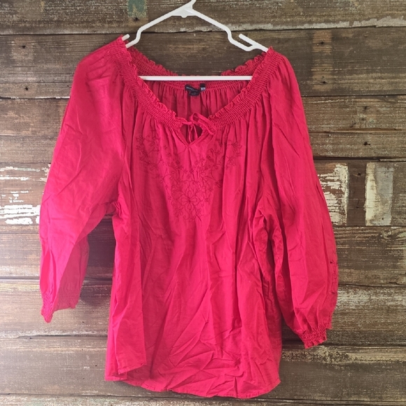 Westbound Vibrant Pink Blouse, Plus Size 1X - Picture 1 of 4